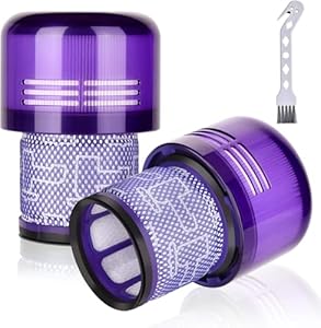2 Pack V11 V15 Filter Replacement for Dyson V11 Animal, Absolute, Torque Drive, Fluffy, V15 Detect, SV14 SV15 Cordless Vacuum Cleaner Spares, Washable HEPA Filters Replace Part 970013-02