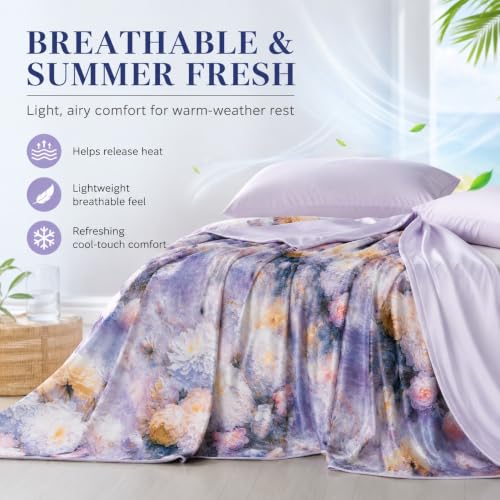 Cubrecama reversible suave y ligero azul de 150x200cm para noches frescas 4