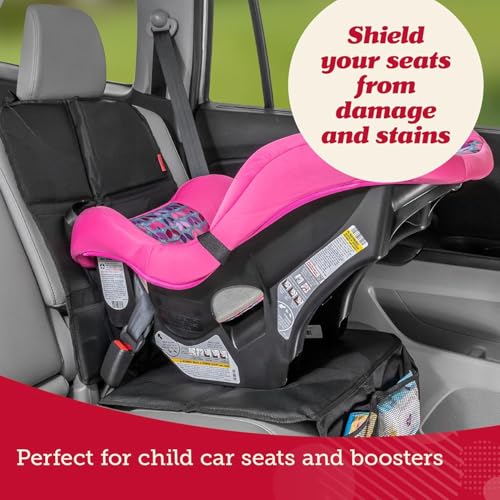 Image of Lusso Gear Car Seat Cover & Protector - 2-Pack Waterproof Non-Slip Protector - Mesh Pocket Organizer - Universal Fit for Convertible & Toddler Car Seats, Black