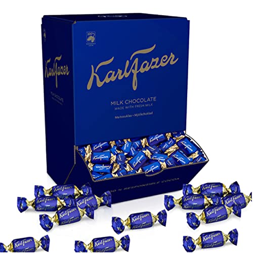 Karl Fazer Pralinen Schokolade Großpackung - Köstliche Vollmilchschokolade - Pralinen Einzeln Verpackt - Pralinen Geschenk - Mini Schokolade Einzeln Verpackt - 404 Stück | 3 kg Cover