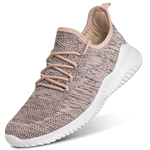 Image of Flysocks Slip On Sneakers for Women-Non Slip Gym Sports Shoes Lightweight Comfortable Walking Tennis Shoes, B- Pink Navy Mix, 9.5