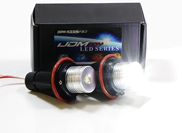 iJDMTOY White LED Angel Eye Ring Marker Bulbs Compatible With BMW 5 6 7 Series X3 X5 (E39 E53 E60 E63 E64 E65 E66 E83), Not For Headlight Bulbs