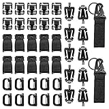 Komplettes und vielseitiges Set - Dieses Set enthält 2 Stück Nylon-Schlüsselbundhalter, 10 Stück Wasserschlauchclips, 10 Stück Web-Dominator-Clips mit elastischer Linie, 10 D-Ring-Schlösser und 10 Molle-Clips.