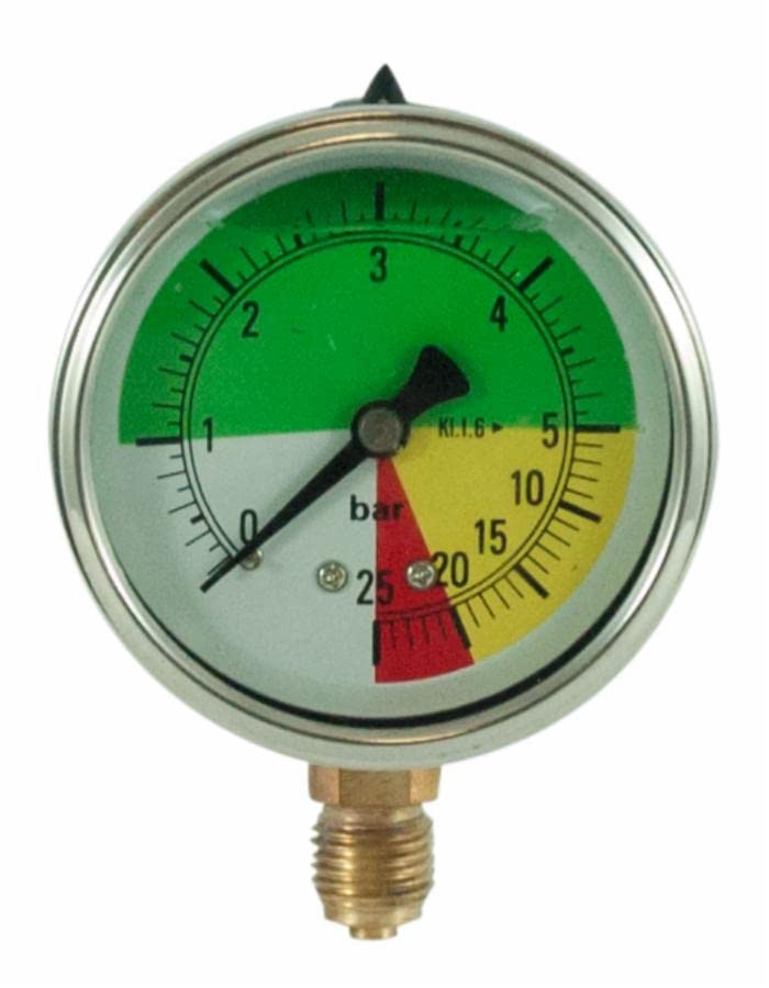 Manómetro isométrico de glicerina diámetro 63 mm casquillo 1/4 gas escala 0-20/60 AMA