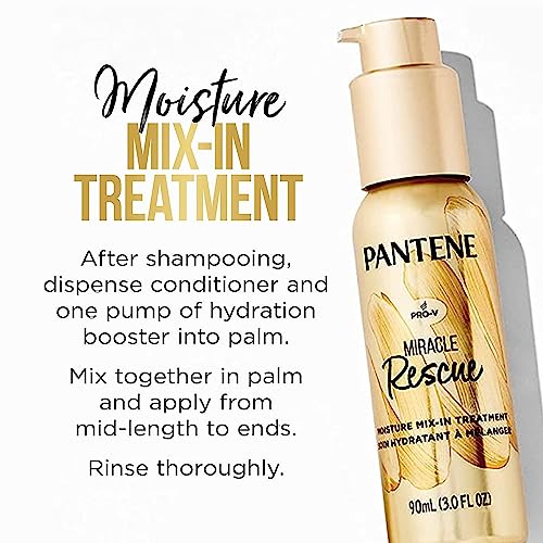 Pantene Hair Spray Miracle Rescue Leave In Conditioner Spray & Mix-In Treatment, Boost Of Hydration For Damaged Hair, 5.7 Fl Oz And 3 Fl Oz Each #TOP2