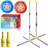 Eastgoing Outdoor Flying Disc Game Set, Bottle Game with Height Adjustment Button und Score Tracker, Outdoor Polish Horseshoes Game Set for Lawn, Backyard, Park, Camping，Beach Game