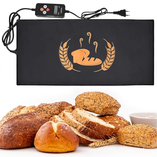 Esterilla de fermentación de pan, 53x25cm Esterilla para Hornear Masa Madre de 55 W con Controlador de Temperatura Ajustable, alfombrilla para calentar el pan para masa madre, prueba de masa, yogur