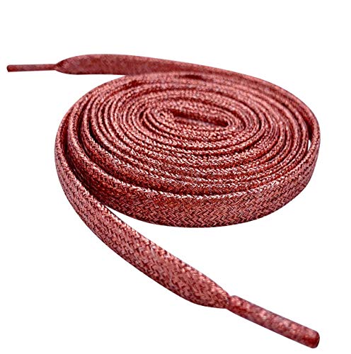 47 / 120cm Rose Gold Flat Metallic Sparkle Glitter Smart Laces® Shoe laces, Ideal Shoelaces for Kids Girls Childrens & Womens Trainers
