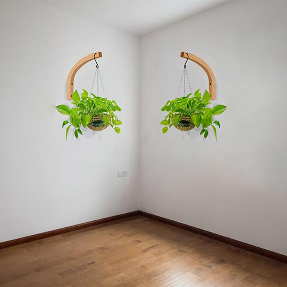 2 Pflanzenhalter Aus Holz - Wandhalterung Für Blumentöpfe & Deko