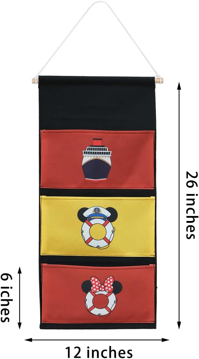 Magopera DCL Fish Extender Door Hanger, Cabin Door Hanging Pockets for Fish Exchange Extender Gifts on DCL Cruise Line in 2025 & 2026 (black)