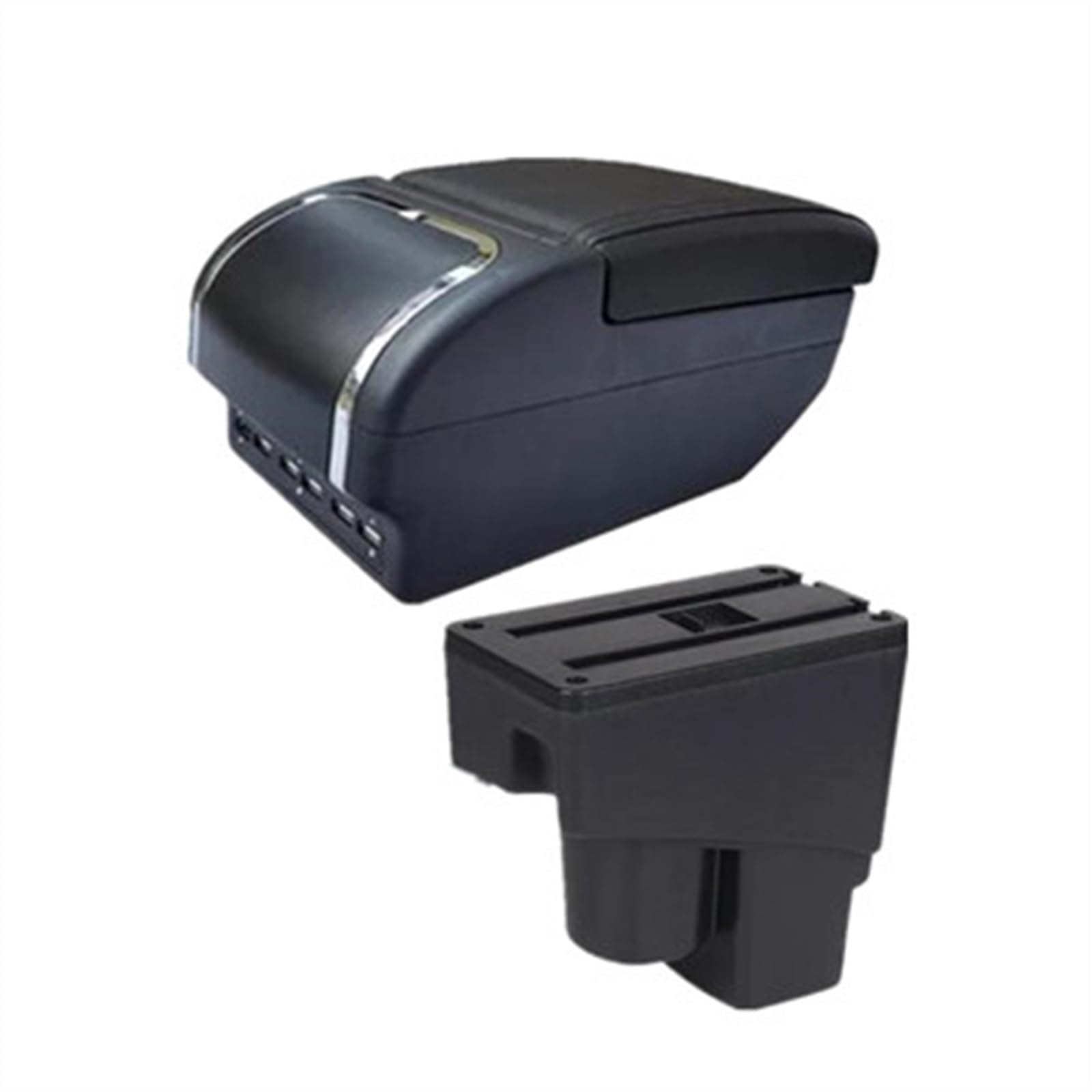 NOHEEU Car Armrest Box 2002-2007 Storage Modification Accessories For Fit For Jazz 1(E black line)