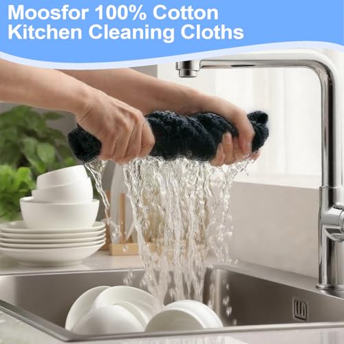 6 Pcs Kitchen Cleaning Cloths, Highly Absorbent Soft Dish Cloths, Quick Drying Dish Towels Kitchen Accessories for Washing Up, Kitchens Essentials for New Home, 30 x 30 cm, Dark Grey - Image 3