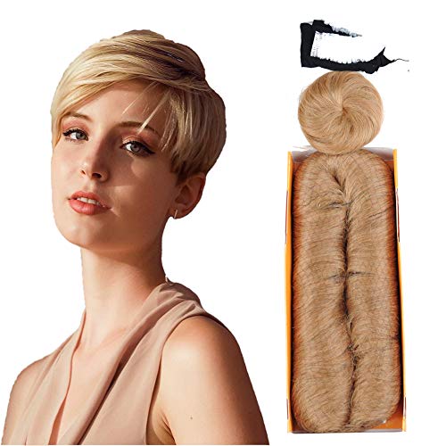 Mayloss 28 Pcs Human Hair Extensions with Top Closure Unprocessed Brazilian Curly Short Virgin Hair Weave Wavy (3
