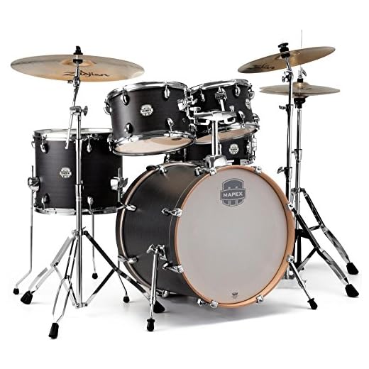 Mapex ST5045FIK Storm 20" Bass Drum 5-Piece Fusion Drum Set w/Hardware - Ebony Blue Grain w/Chrome