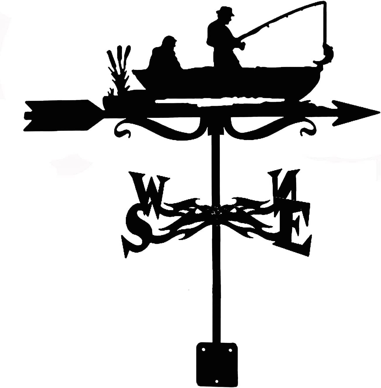 WIQUYBML Fishing Weathervane Figure Weather Vane Metal Stainless Steel Wind for Garden Farm Barn/a/35 * 50Cm