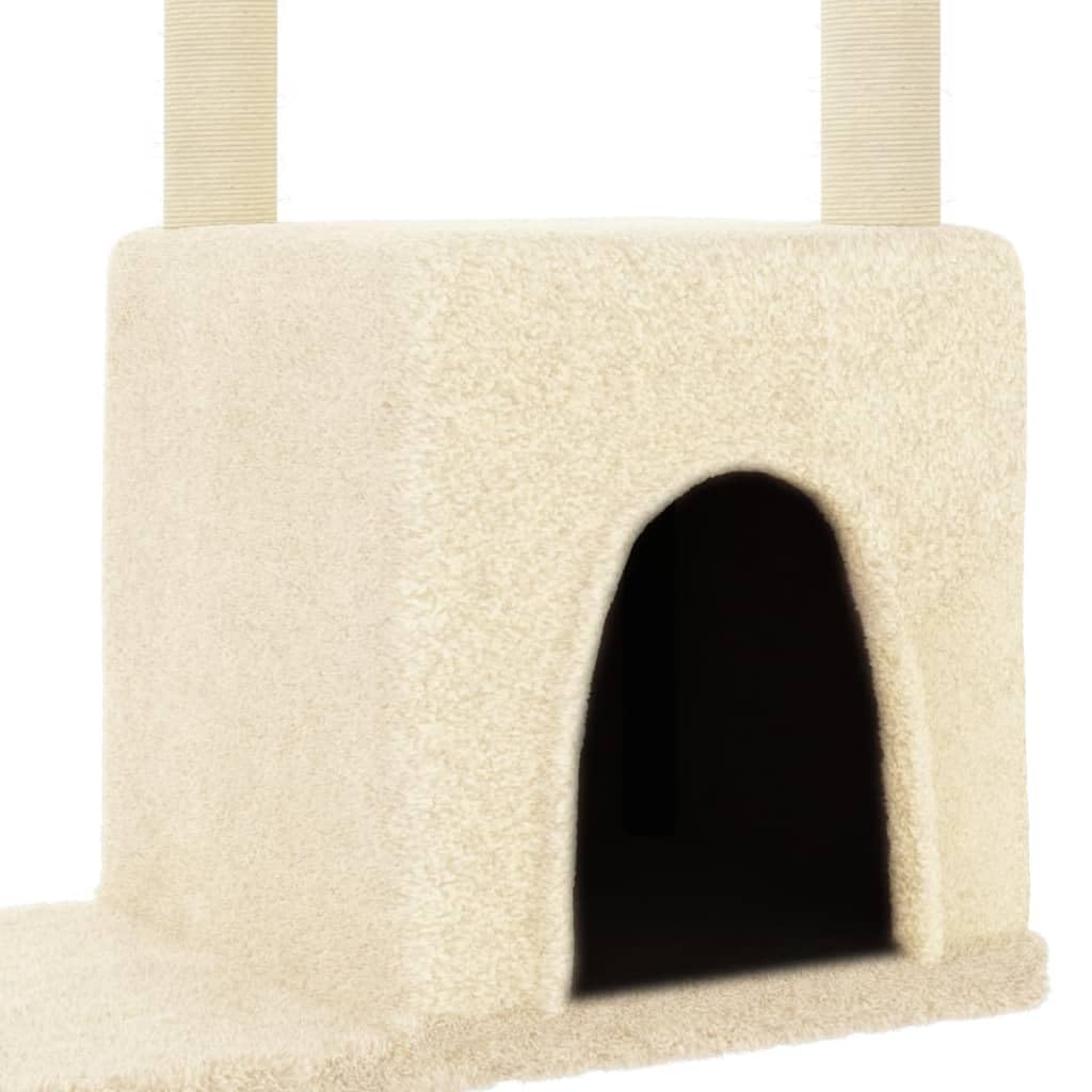 ShGaxin Skrobaczka dla kota z sizalowymi słupkami w kolorze kremowym 97,5 cm, drapak dla kota, drapak dla kota, akcesoria dla kotów, wieża dla kotów, rozrusznik dla kota, domek dla kota