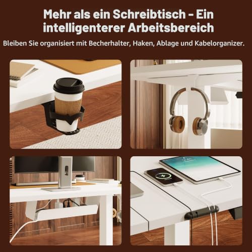 SANODESK Höhenverstellbarer Schreibtisch elektrisch 180x80 cm – Ansicht 8