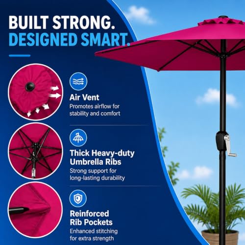 Image of Hukimoyo 8.5Ft Diameter Large Outdoor Patio Cantilever Offset Umbrella with Base Stand, Waterproof Heavy Duty Garden Parasol Sun Shade Canopy, Side Pole Umbrella for Backyard, Poolside, Deck, Lawn, Terrace, Cafe.