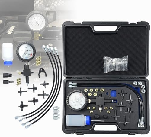 Diesel Fuel Pressure Tester Kit with Injection Pipe Blank for Precision Diagnostics – Maximum Pump Pressure and Injector Leakage Testing