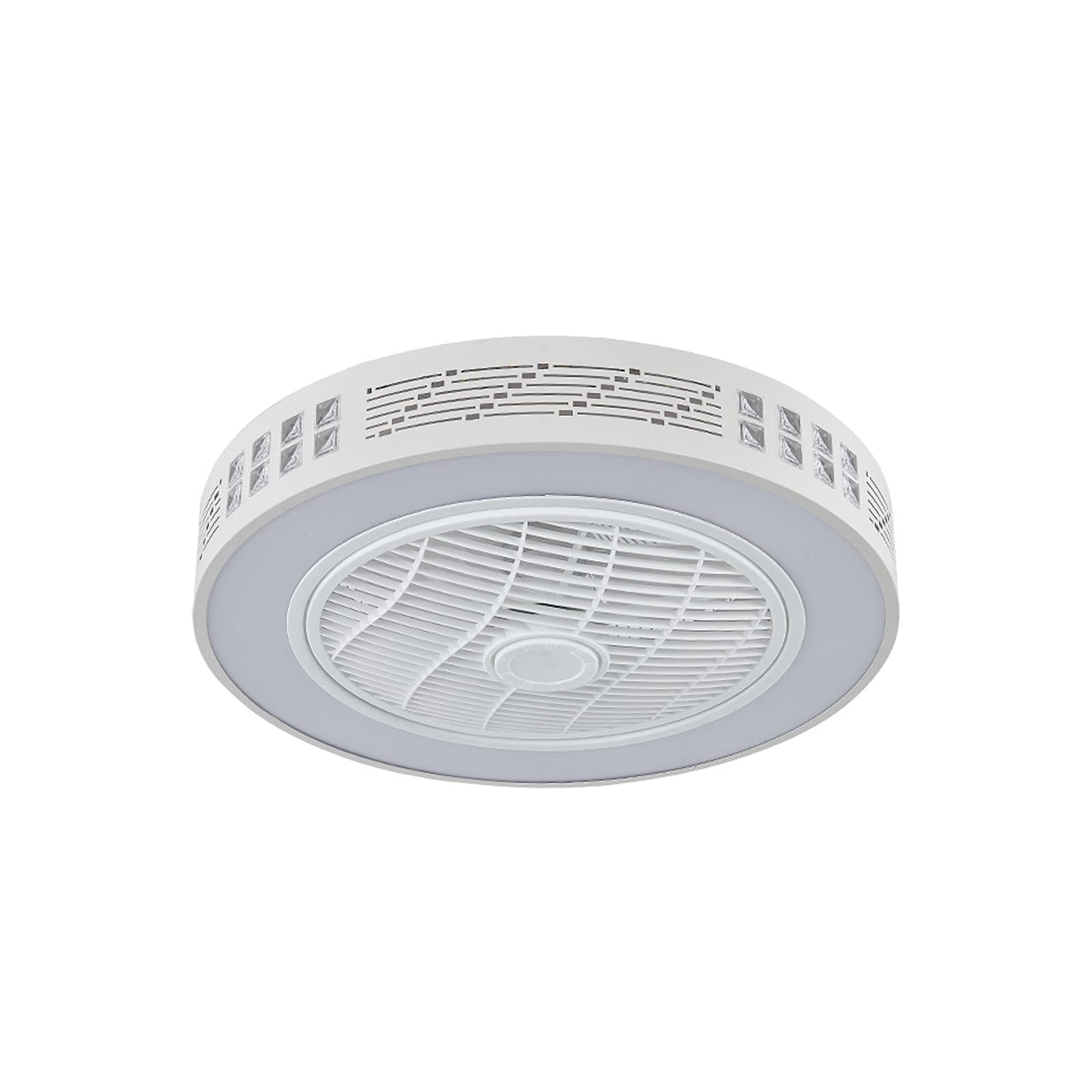Éclairage de plafond avec ventilateur silencieux blanc réglable 220V