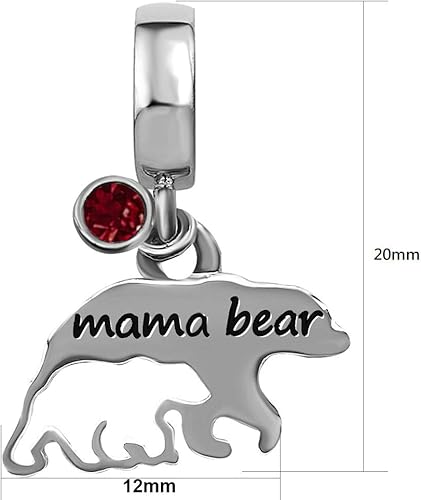 Miniatura 2 de Mama Bear - Dijes de cuentas para mujer, mamá, hijo, hija, amor, cumpleaños, de enero a diciembre, para pulseras, Cristal