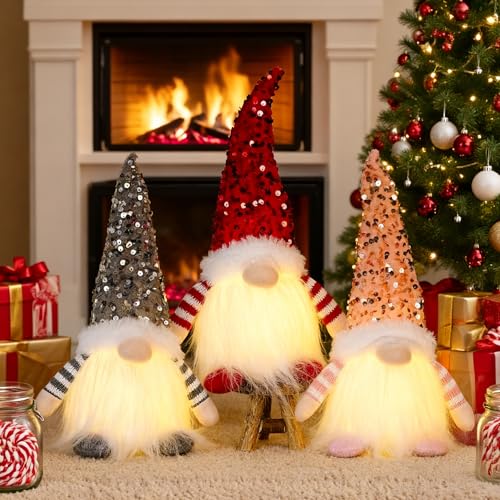 Weihnachtsdeko LED Innen 13 ACAREY Weihnachtsdeko 3 Stück Weihnachten Deko Wichtel mit LED Licht...