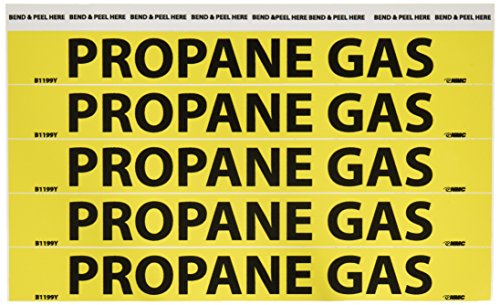 Pipemarkers gaz propane autocollants jaune identification tuyauterie NMC B1199Y