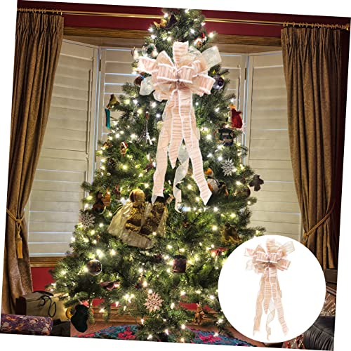 Lazos de Navidad PRETYZOOM oro rosa de poliéster para coronas 7