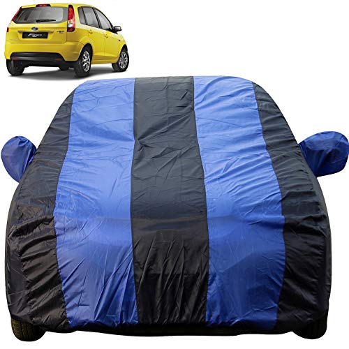 Image of Autofact Car Body Cover Compatible for Ford Figo Old Model (2008 to 2014) (Mirror Pockets, Triple Stitched, Bottom Fully Elastic, Royal Blue Color)