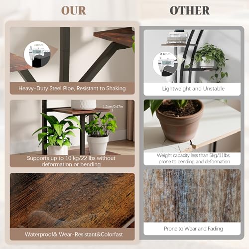 Image of Plant Stand Indoor with Grow Lights 50 inch Plant Shelf Corner Lighted Plant Stands for Indoor Growing Multiple Metal 7 Tiered Large S-Shape Display Shelves Plant Rack for Home Decor Patio Balcony
