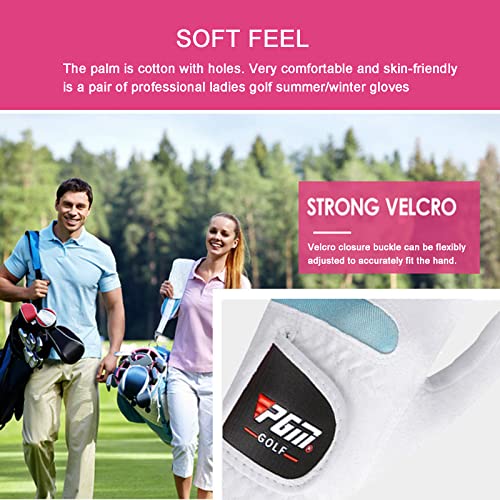 Jmuoyld Pgm Women's Golf Gloves One Pair, Flexlite Golf Glove For Ladies Both Hands (Small, White) #TOP5
