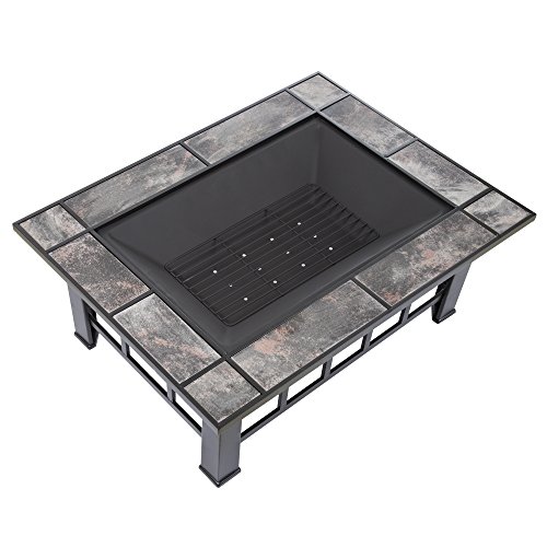Fire Pit Set, Wood Burning Pit -Includes Screen, Cover and Log Poker- Great for Outdoor...