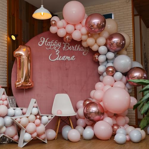 Image of RUBFAC 129pcs Gray Balloons Different Sizes 18 12 10 5 Inches Matte Grey Latex Balloon Garland Arch Kit for Birthday Party Graduation Baby Shower Wedding Holiday Decoration