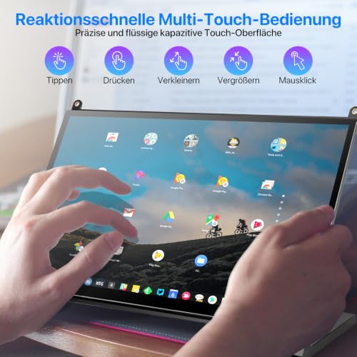 ROADOM 7" Touchscreen Monitor, 1024x600 IPS für Raspberry Pi, HDMI – Ansicht 5