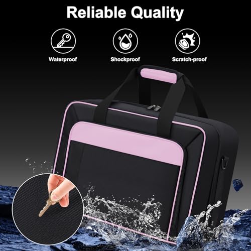 Image of Carrying Case Fit for PS5, Travel Thickened Protective Bag Compatible with Playstation 5 Console, Headset, PS5 Controller, Game Discs, and Gaming Accessories, Pink