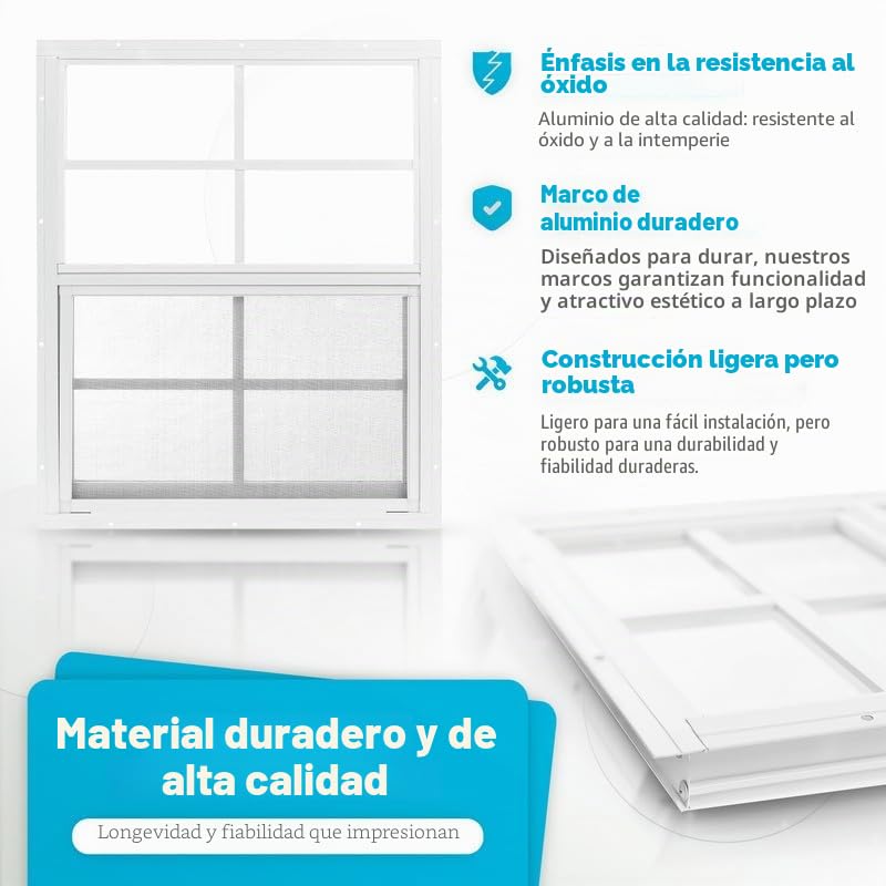 Ventanas de cobertizo de aluminio blanco PRO FLEX 18x23 pulgadas con pantalla 3