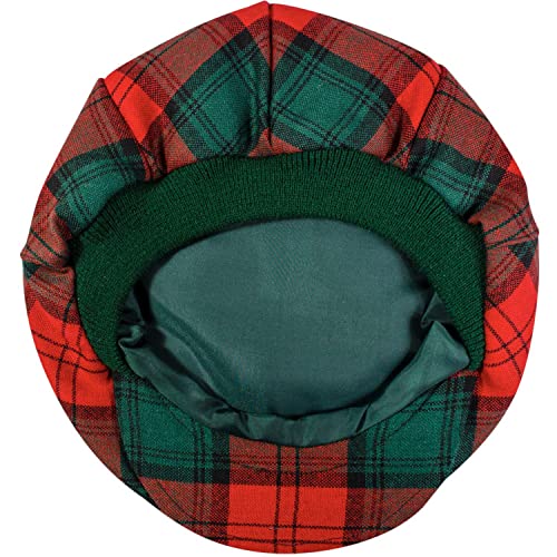 Casquette plate taille unique à carreaux écossais ajustement extensible