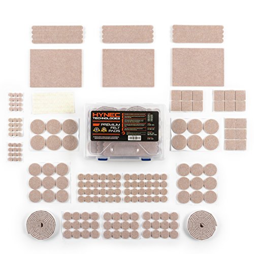 Hynec Premium Furniture Felt Pads Set Various Home Size Stick On Floor Protection (Large Set, Beige)