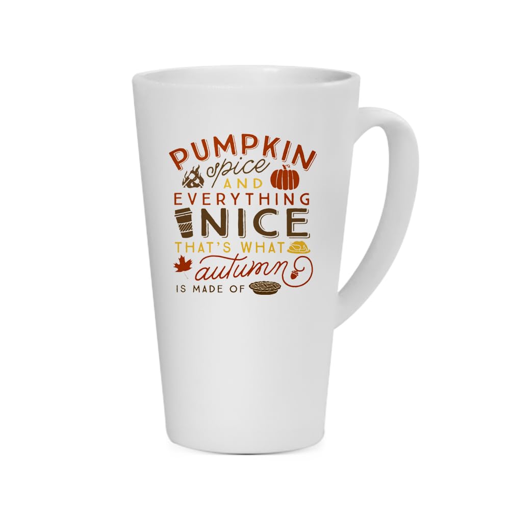 Giftme Autumn's Embrace, Pumpkin Spice and Everything Nice,Tea Mug, Latte Mug. (17oz)