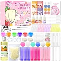 WhizToys DIY Lip Balm Making Kit Teen Girl Gifts Trendy Stuff Make Your Own Lip Gloss Set with Natural Beeswax, Shea Butter,Sweet Almond Oil,24 PCS Lip Blam Containers