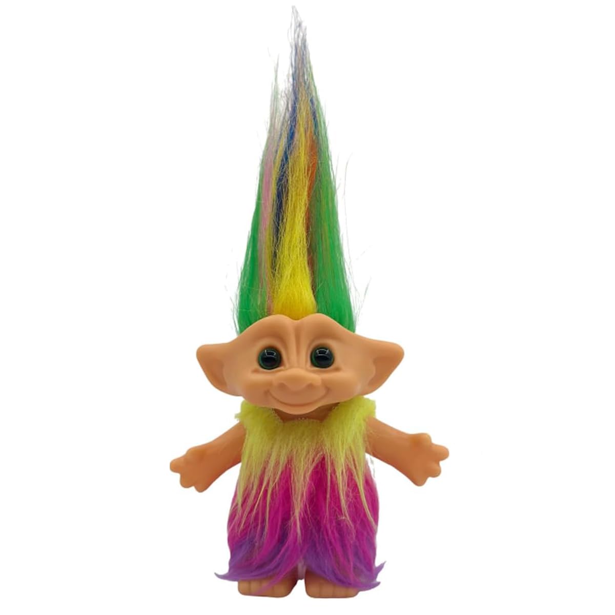 Vintage Troll Dolls Chromatic Adorable for Collections, School Project, Arts and Crafts, Party Favors - 7.5" Tall Dress(Include The Length of Hair)