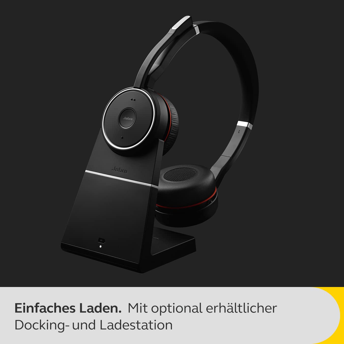 Jabra Evolve 75 SE Schnurloses Stereo-Headset - Bluetooth-Headset mit Mikrofon mit ANC und Ladestation - Für MS Teams Zertifiziert, kompatibel mit Allen gängigen Plattformen - Schwarz