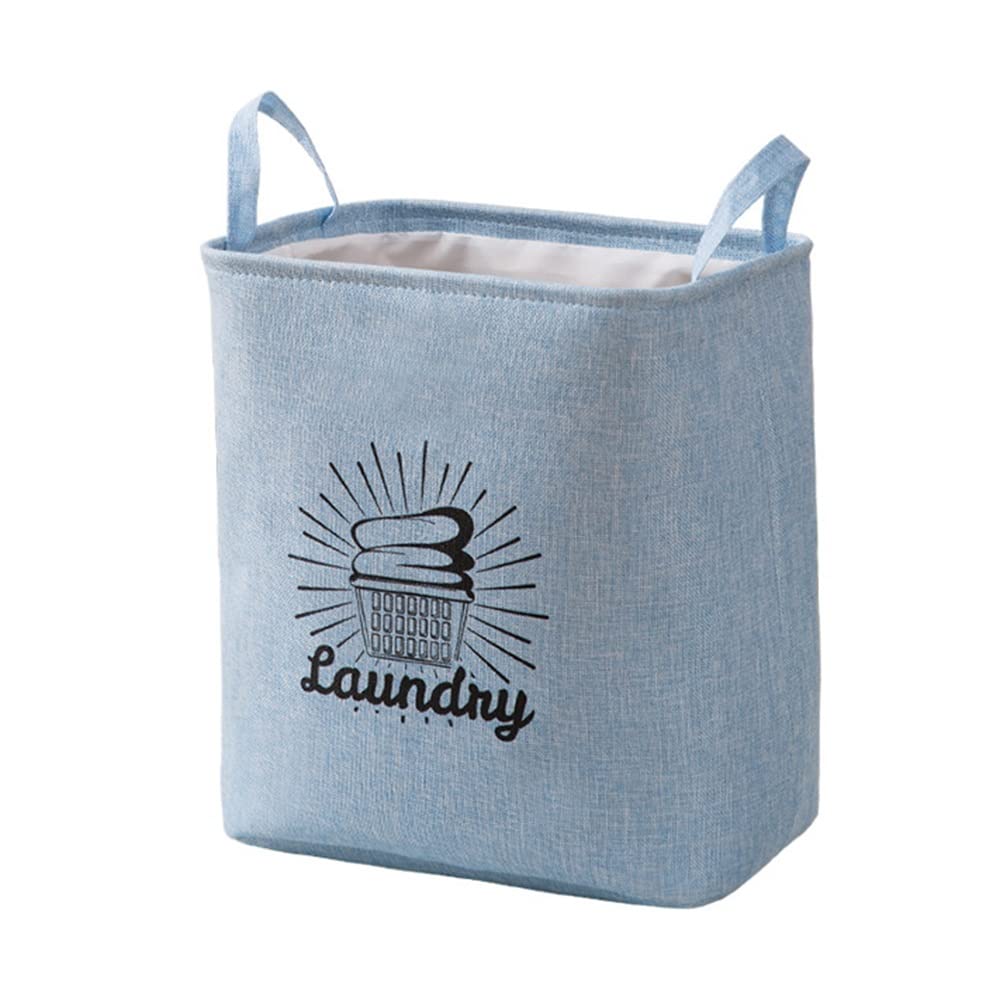 ETRGFTHU Clothes Storage Bag Household Foldable Dirty Laundry Basket Thickened Cotton and Linen Large-capacity Storage Box Sundries(Blue)
