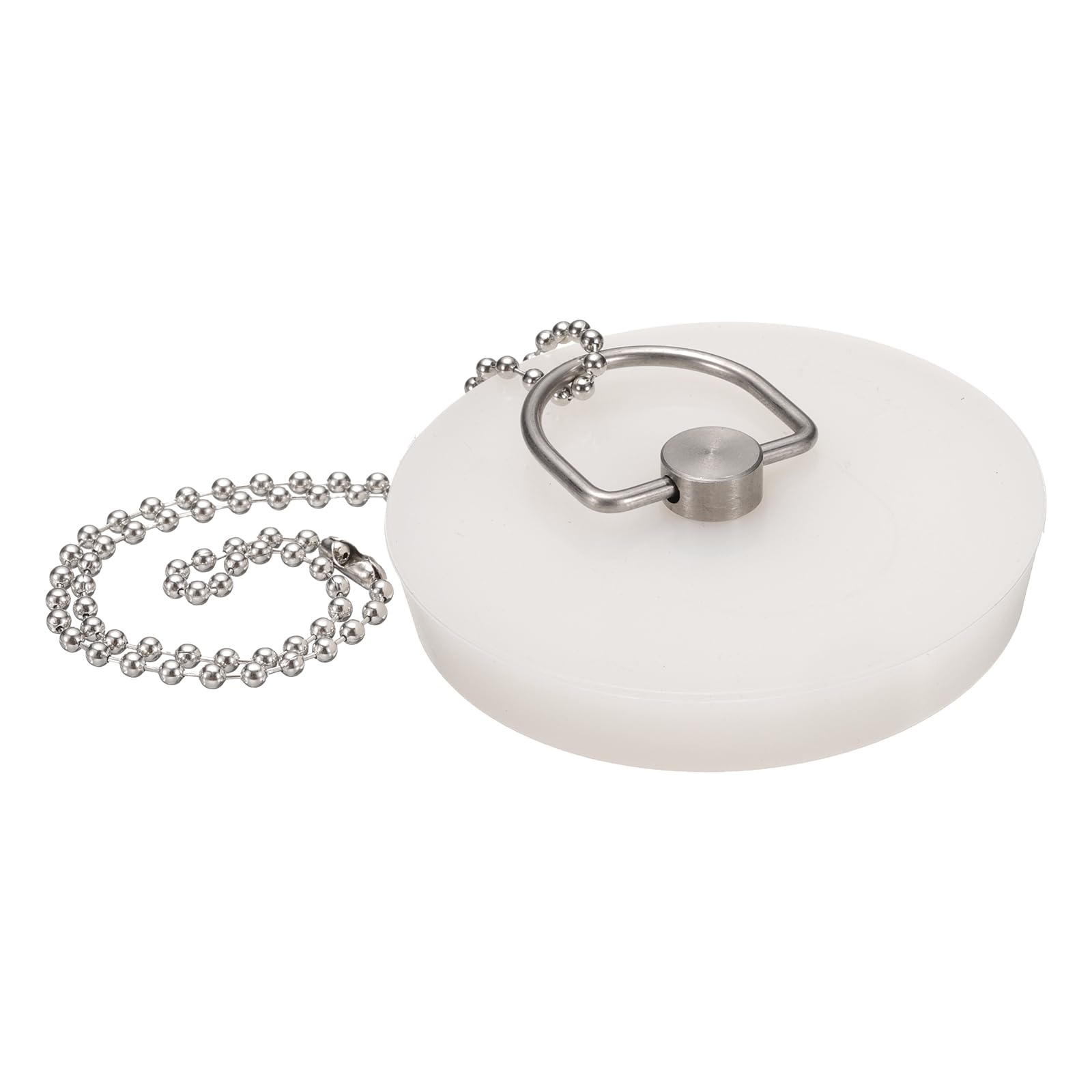 Bouchon de vidange en silicone blanc 10,2 cm avec chaînette de 38 cm