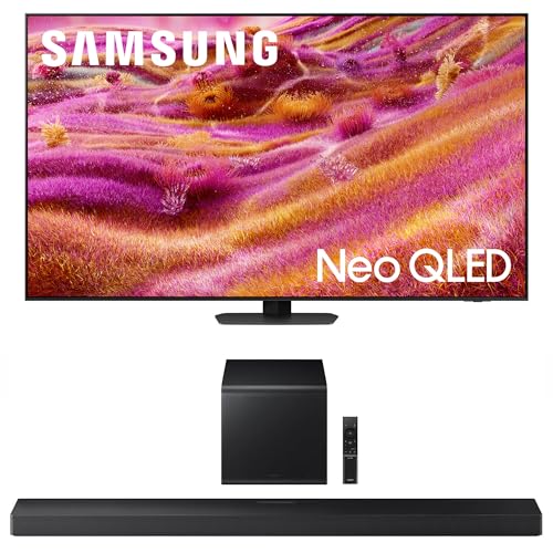 Image of Samsung QN75QN90FAFXZA 75 Inch Neo QLED 4K QN90F Vision AI Smart TV with a HW-QS700F 3.1.2 Ch Dolby Atmos Soundbar and Subwoofer (2025)