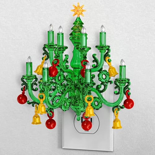 Briignite Christmas Night Light, RGB Color Changing Night Lights Plug into Wall, Chandelier Night Lights with Dusk to Dawn Sensor, Rotatble Plug in Nightlight for Christmas Decoration Party