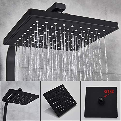 Bathroom Faucet Black Rain Shower Head Thermostatic Bath Faucet Wall Mounted Bathtub Shower Mixer Tap Shower Faucet Shower Set,Thermostatic Black A,Thermostatic Black B