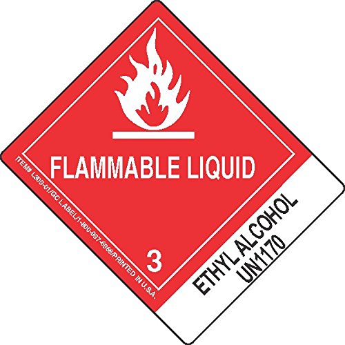 GC Labels-L309P3046, Ethyl Alcohol UN1170, Roll of 500 Labels