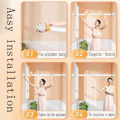 Tringle de rideau de douche télescopique sans drille extensible 260-350 cm LWX bleu