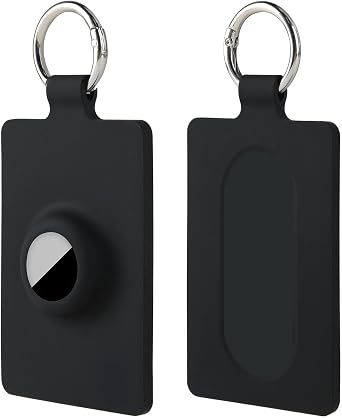 Key Card Holder for Tesla Model 3/Y/X/S, Airtag Key Fob Cover Silicone Key Protector Key Chain Keyring Cover Accessories Anti-Lost and Scratch-Resistant for Tesla Model 3/Y/X/S